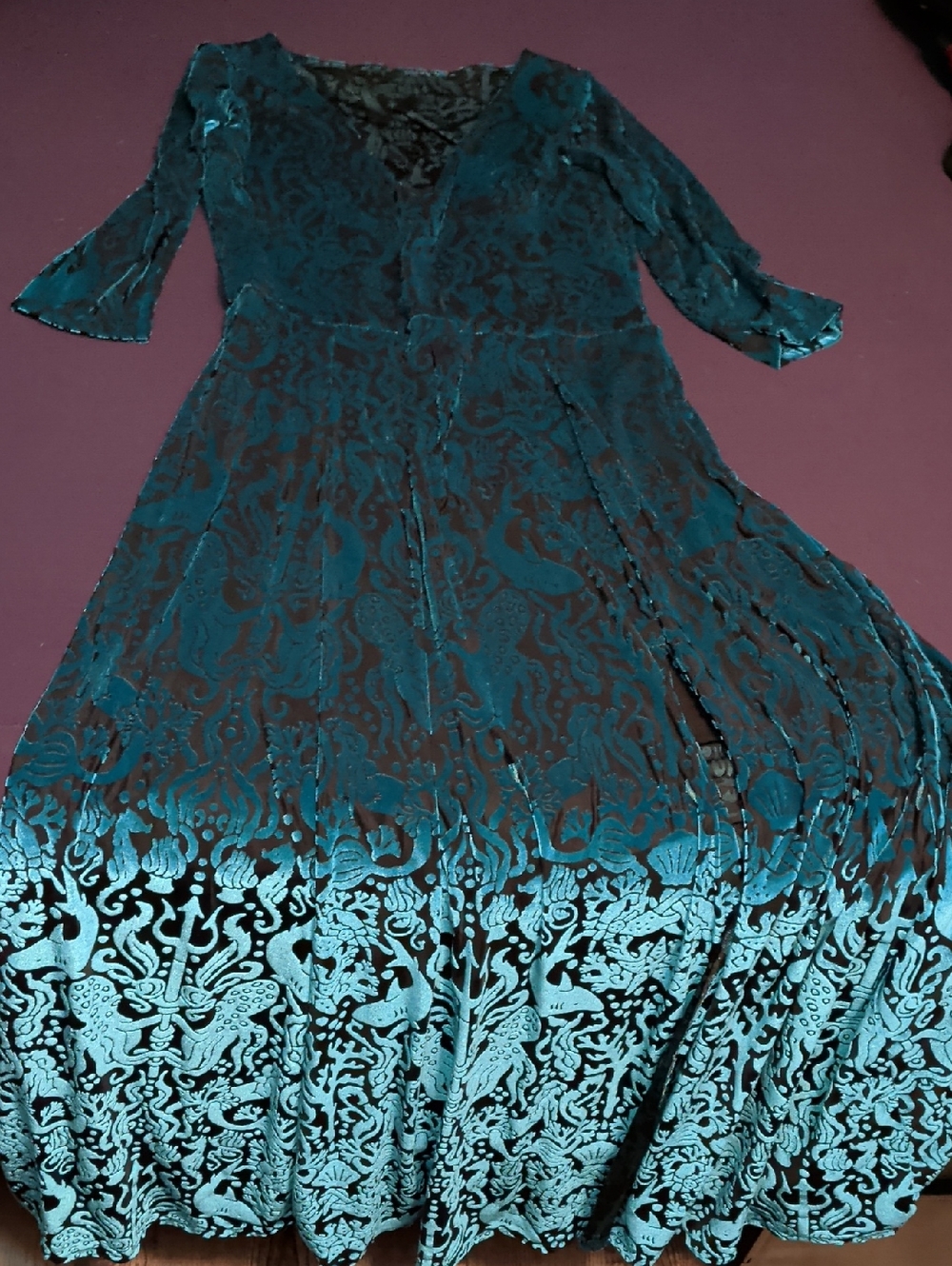 Black Milk Burned Velvet Ocean Maxi Dress